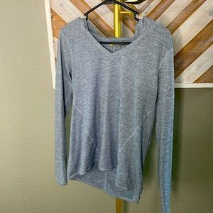 Zella light grey workout top with hood size small